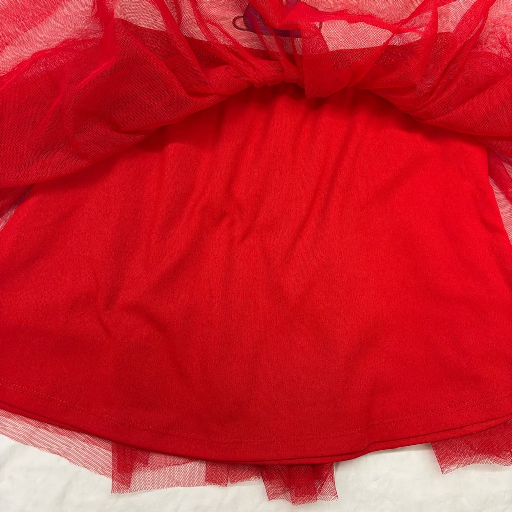 Hello Kitty Sanrio Girls' Hooded Tulle Dress Size Small Red Gray Cat Ears - Picture 4 of 6
